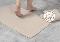 Produktbild: Betully 50x80 cm Badematte rutschfest Waschbar Badvorleger Set 2 Teilig aus 100% Baumwolle Badematte Schnelltrocknendes 1000 gr/m² Türkisches Baumwolle