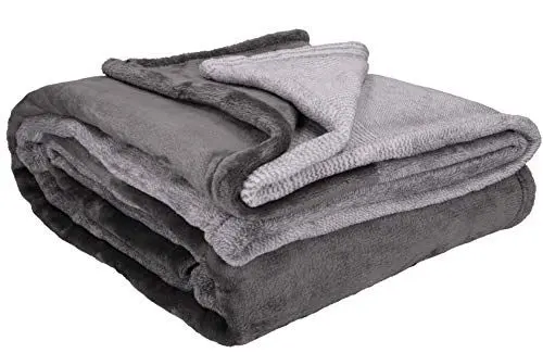Produktbild: Betz Luxus Kuscheldecke Flauschig Sofa Fleecedecke - Wohndecke XXL Warm Sofadecke Decke Couch Größe 140x190 cm Farbe grau