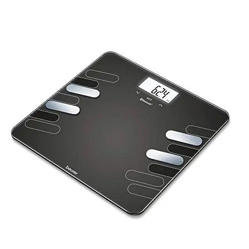 Produktbild: Beurer BF 600 Style Diagnosewaage, Messung von Körperfett, Körperwasser, Muskelanteil und Knochenmasse, Kalorienbedarf AMR/BMR, BMI, mit App