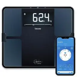 Produktbild: Beurer BF 915 Diagnosewaage, präzise Körperanalyse für bis zu 8 Personen, Messung von Körperfett, mit beleuchtetem XXL- Display, Tragkraft bis 200 kg, inklusive App-Anbindung