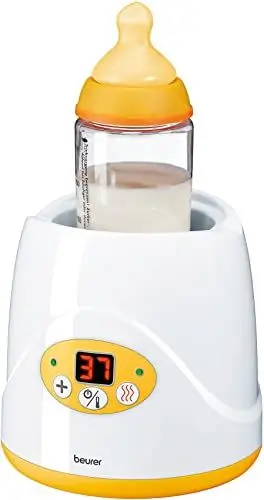 Produktbild: Beurer BY 52 Babykost- und Fläschchenwärmer, Erwärmen und Warmhalten von Babynahrung, 8 Minuten Aufwärmzeit, digitale Temperaturanzeige, passend für alle handelsüblichen Babyflaschen, 1 Stück