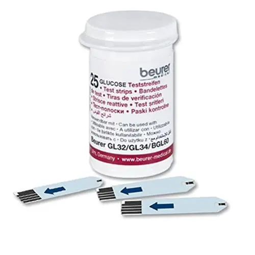 Produktbild: Beurer Blutzucker-Teststreifen (zur Verwendung mit GL 32, GL 34 und BGL 60), 50 Stück