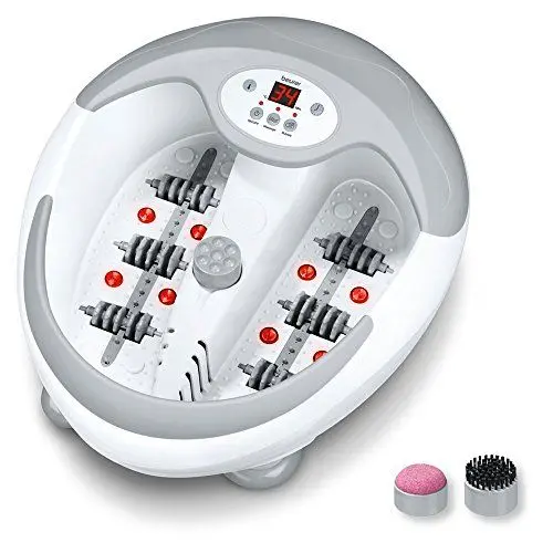 Produktbild: Beurer FB 50 Fußbad, mit Fußreflexzonenmassage, Pediküre-Aufsätze, Wasserheizung, Sprudelmassage, Infrarot-Lichtpunkte und Magnetfeld Anwendung | 1 Stück (1er Pack)