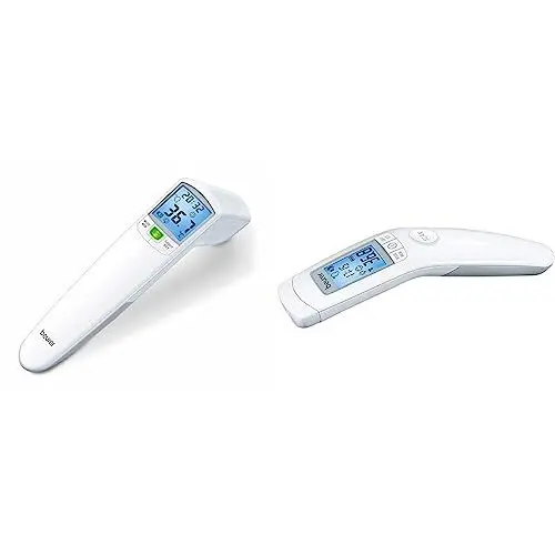 Produktbild: Beurer FT 100, kontaktloses Fieberthermometer mit Infrarot-Messtechnik & FT 90 kontaktloses digitales Infrarot-Fieberthermometer/Baby-Thermometer/zur einfachen Messung an der Stirn