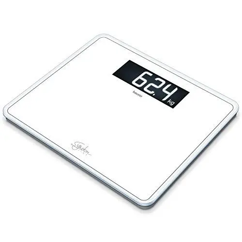 Produktbild: Beurer GS 410 white Signature Line Glas-/Personenwaage, mit extra großer Trittfläche aus superweißem Sicherheitsglas, stylischem Schwarz-Display im XXL-Format und Tragkraft bis 200 kg