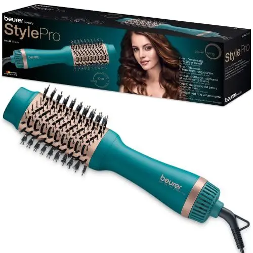 Produktbild: Beurer HC 45 Ocean Warmluftbürste, Haartrocknungsbürste für mehr Volumen, Keramik-Keratin Beschichtung, 2 Heiz- und Gebläsestufen, Stylingbürste mit Ionenfunktion