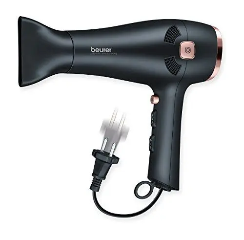 Produktbild: Beurer HC 55 Ionen Haartrockner mit Kabeleinzug, Ionentechnologie, Profidüse und Volumendiffusor, Schwarz
