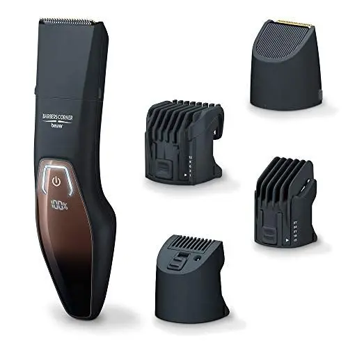 Produktbild: Beurer HR 4000 Bartstyler, Barttrimmer mit 4 Aufsätzen zum Trimmen und Rasieren, mit Edelstahlklinge, Li-Ion-Akku und Schnellladefunktion
