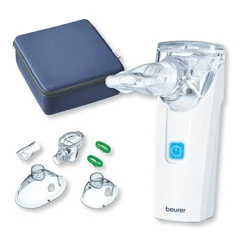 Produktbild: Beurer IH 55 Inhalator, Mesh-Vernebler mit Schwingmembran-Technologie, batteriebetrieben und leise, Selbstreinigungsfunktion, zur Behandlung der oberen und unteren Atemwege, kurze Inhalationszeit