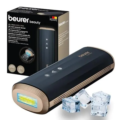 Produktbild: Beurer IPL 7800 COOL PRO Haarentfernungsgerät mit Kühlungstechnologie, 5 Intensitätsstufen, bis zu 1 Mio. Lichtimpulse, für Arme, Beine, Gesicht, Bikinizone und Achselhöhlen, für Männer und Frauen