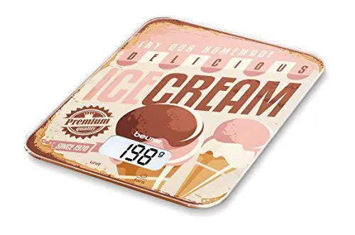 Produktbild: Beurer KS 19 Ice-Cream Küchenwaage, digitale, mit Tara-Zuwiegefunktion, Sensortastenbedienung, 5kg Tragkraft, 20cm