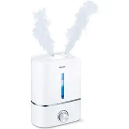 Produktbild: Beurer LB 45 Luftbefeuchter mit Ultraschall-Verneblung zur Raumluftbefeuchtung, mit Aromafunktion, für Räume bis 30m², leise, Weiss/Opulenter Garten, Blau