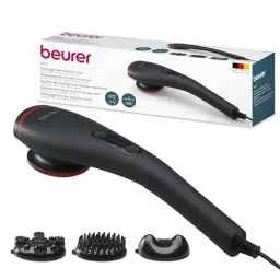 Produktbild: Beurer MG 24 Vibrationsmassagegerät, 2 wohltuende Massageprogramme und 2 Intensitätsstufen für ideale Entspannung, 3 Massageaufsätze, am ganzen Körper einsetzbar, schwarz