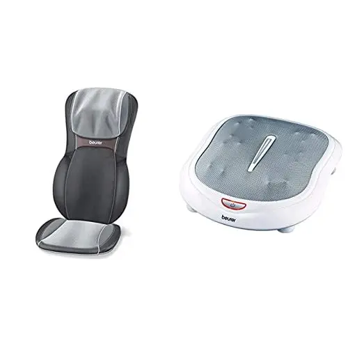 Produktbild: Beurer MG 295 Massagesitzauflage, 4 Shiatsu Massageköpfe, 3 Massagebereiche, 2 Geschwindigkeiten & FM 60 Fußmassagegerät, 18 Massageköpfe, Wärmefunktion, 2 Geschwindigkeiten