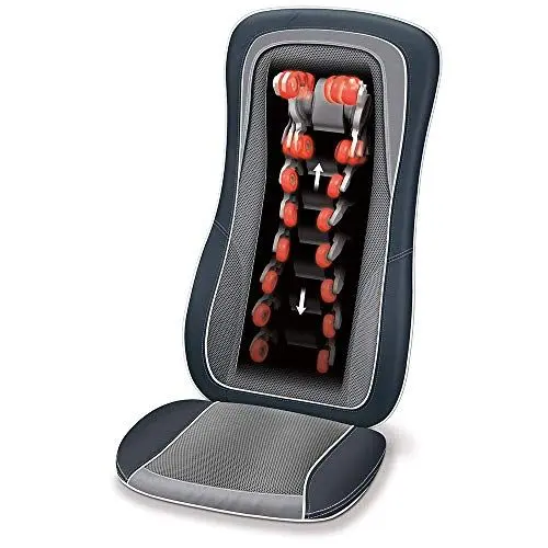 Produktbild: Beurer MG 315 Shiatsu Massage-Sitzauflage,elektrisches Massagegerät zur Nacken und Rückenmassage,mit Licht- und Wärmefunktion,automatische Körperscan-Funktion,in schwarz-grau,Massageprogramme 3