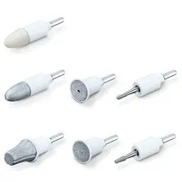 Produktbild: Beurer MP 44 Nachkaufset für das MP 44 Maniküre-/ Pediküregerät, 7 verschiedene hochwertige Schleifaufsätze aus Filz und Saphir, Hand- und Fußpflege