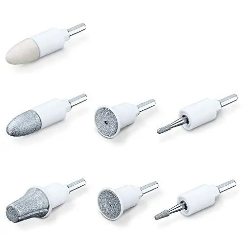 Produktbild: Beurer MP 44 Nachkaufset für das MP 44 Maniküre-/ Pediküregerät, 7 verschiedene hochwertige Schleifaufsätze aus Filz und Saphir, Hand- und Fußpflege