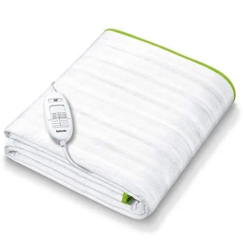 Produktbild: Beurer TS 15 Wärmeunterbett, mit Sicherheitsautomatik aus weichem Vlies und mit 3 Temperaturstufen, einfache Fixierung auf Bett und Matratze, waschbar bei 30⁰, 150 x 80 cm, Grün