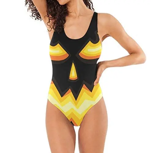 Produktbild: BEUSS Schwarzer Zuckerschädel Badeanzug Damen Badeanzüge Einteilier Bademode Sportlich Schwimmanzug Monokini für Mädchen