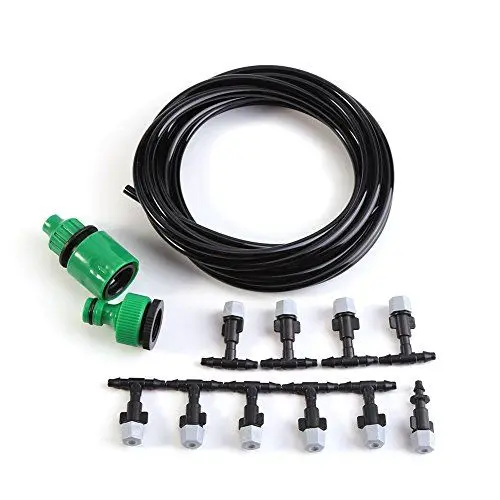 Produktbild: Bewässerungsschlauch,Wassernebel-Kühlsystem, Bewässerungsschlauch Schlauchdüse Sprinkler Garden Patio Bewässerungsset, Outdoor Garden Gewächshaus Drip Irrigation Kit (5M)