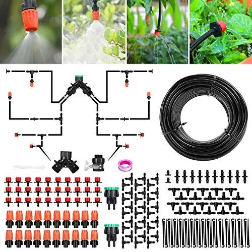 Produktbild: Bewässerungssystem Garten, Aiglam 30m Bewässerungssets Micro Drip Bewässerung Kit Automatische Sprinkler Tropfchenbewässerung Kit Gartenbewässerung für Landschaft, Flower Bed, Terrasse Pflanzen