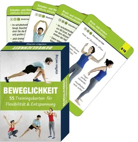 Produktbild: Beweglichkeit: 55 Trainingskarten für Flexibilität & Muskelentspannung (Trainingsreihe von Ronald Thomschke): 55 Trainingskarten für Flexibilität & Entspannung