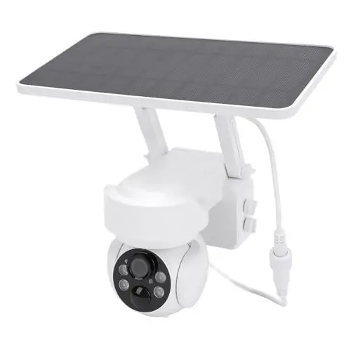 Produktbild: Drahtlose Sicherheitskameras für den Außenbereich, 2 MP Solarkameras mit 360°-Ansicht für die Sicherheit zu Hause, Farbnachtsicht, PIR-Sensor, APP-Alarm, SD/Cloud-Speicher, IP65