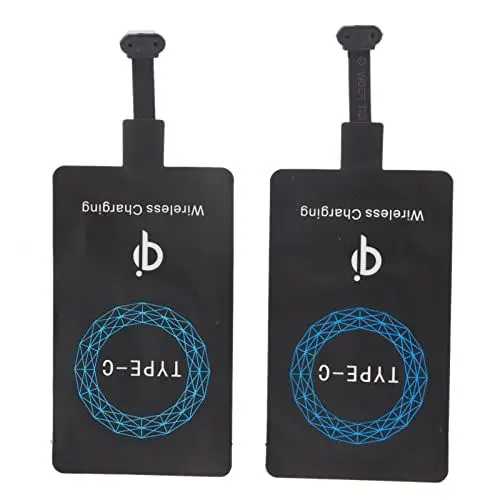 Produktbild: 2 Stück USB C Wireless Charging Receiver, Ultra Slim Typ C Qi Wireless Charger Receiver Chip für USB C Handys, Wireless Charging Modul mit Selbstklebendem Silikon