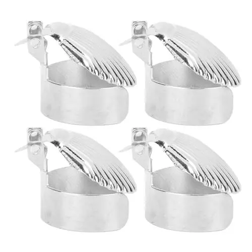 Produktbild: Bewinner 4-teiliger Kerzenlöscher, Automatischer Kerzenlöscher, Automatischer Kerzendochtlöscher-Stopper, Kerzenschutz-Dochtflammenlöscher Zum Sicheren Löschen der Kerzenflamme (Silver)