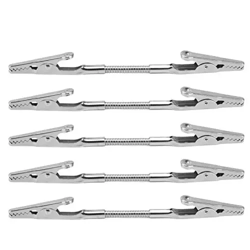 Produktbild: Bewinner 5 Stück Doppelkopf-Krokodilklemme, Metalldraht, Bilder, Memo-Notiz-Clips, Biegbar, Robust, Langlebig, Metall, Starker Clip für Schule, Büro, Hochzeit