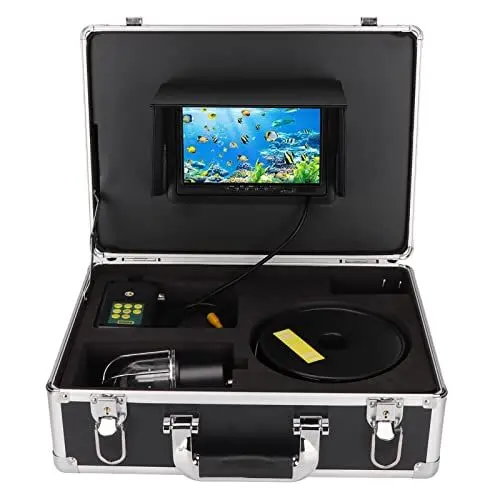 Produktbild: Bewinner 7 Zoll LCD Fischfinder, 1080P IP68, Wasserdicht, um 360° Drehbare Unterwasser Video Angelkamera, Meer/Fluss/Eisangelkamera mit 30 M Korrosionsschutzkabel für EIS, Meer,