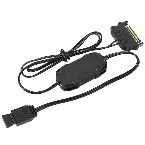 Produktbild: Bewinner ARGB-Controller, 5 V, 3-poliges RGB-Controller-Kabel, SATA-Netzteil, Lichtstreifen-Controller, -3-poliger ARGB-Anschluss, RF-Fernbedienung, Lüfter-Licht-Controller,