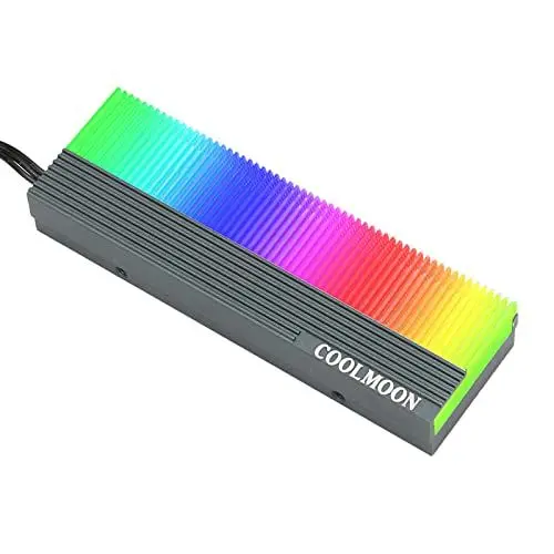 Produktbild: Bewinner ARGB M.2 Kühlkörper SSD Kühler, Dual Interface Cool RGB-Festplattenkühlkörper, 5-V-3-poliger SSD-Kühler mit Wärmeleitpad, Solid-State-Festplattenkühler, Aluminiumlegierung