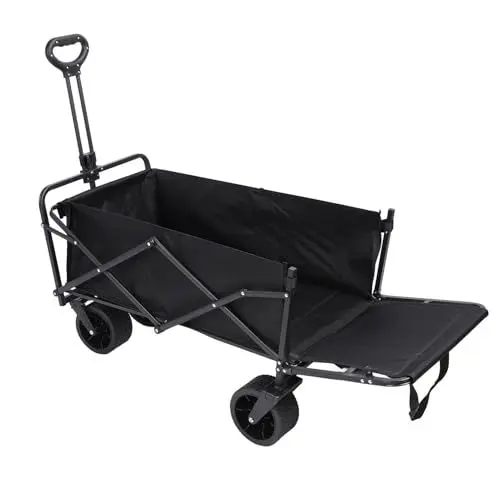 Produktbild: Bewinner Beach Wagon – 250 Kg Last / 230 L Fassungsvermögen, Verbreiterter und Verlängerter, Multifunktionaler Strandwagen mit Langer Heckklappe und Tankrad für den Außenbereich
