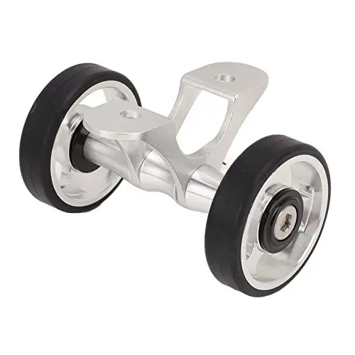 Produktbild: Bewinner Easywheel Doppel Hinterräder für Brompton Faltrad, Fahrradschutzblech Verlängerungsrollenbaugruppe, Aluminiumlegierung(Silber)