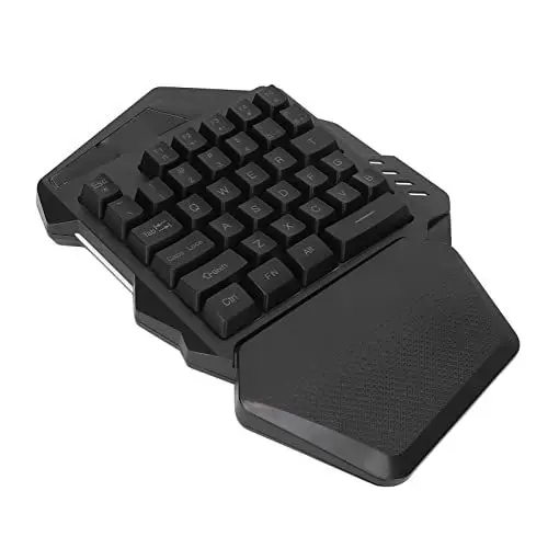 Produktbild: Bewinner Einhand-Gaming-Tastatur, Kabellose Mechanische RGB-Tastatur mit Handballenauflage, Tragbare -Gaming-Tastatur mit 35 Tasten, Ergonomischer Gamecontroller für PC-Gamer