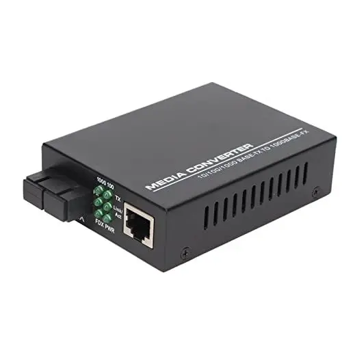 Produktbild: Bewinner Gigabit-Multimode-Glasfaser-Ethernet-Medienkonverter, Gigabit-SFP-zu-RJ45-Glasfaser-Medienkonverter, Glasfaser-zu-Ethernet-Konverter, 10 100 1000Base Tx zu 1000Base SX SMF RJ45 (EU-Stecker)