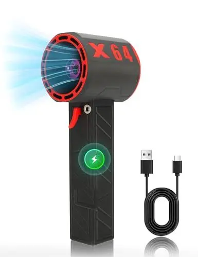 Produktbild: Bewinner Jet Fan Dry Gebläse, 180000 Umdrehungen pro Minute Leistungsstarker Lüfter, 64 Mm Bürstenloser Motor, Stufenlose Geschwindigkeitsanpassung, Kabelloses Elektronisches Turbo Jet Gebläse (Rot)