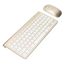 Produktbild: Bewinner Kabellose Tastatur Maus Kombination, Ultradünnes Computer Tastatur und Maus Set, Kompakte Tastatur für Laptop, 10 m Verbindung, Tragbare Tastatur für Computer, PC(Luxus golden)