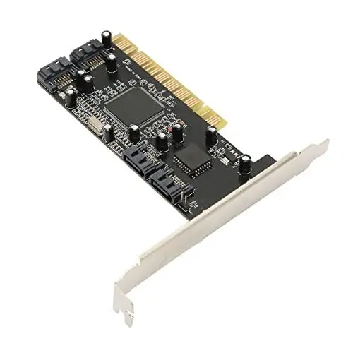 Produktbild: Bewinner PCI-auf-4-Port-SATA-Karte, 4-Kanal-PCI-SATA-Controller mit 1,5-Gbit/s-Übertragung, Festplattenlaufwerk, Einfach zu Installierende SATA-Erweiterungskarte für Desktop-PC