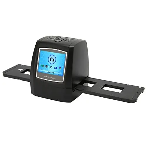 Produktbild: Bewinner Tragbarer Film und Diascanner mit 2,4 Zoll LCD Bildschirm, Konvertieren von 35 Mm Filmen, 135 Mm Dias in Digitale Fotos, Speichern auf SD Karte, (EU-Stecker)