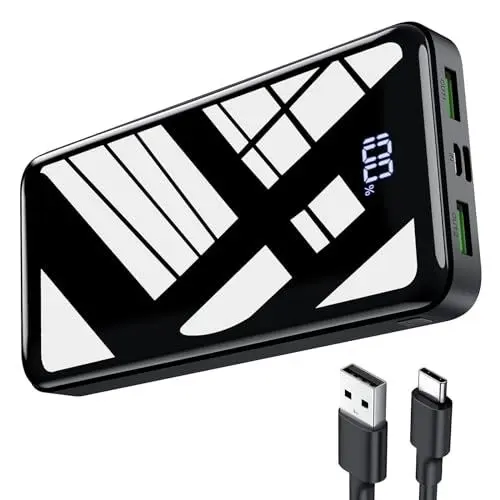 Produktbild: Bextoo Power Bank 27000mAh Powerbank USB C 22,5W Externer Handyakkus LCD Display Tragbares Ladegerät Eingängen und Ausgängen Kompatibel mit iPhone 15 14 13 12 Pro Samsung Huawei usw