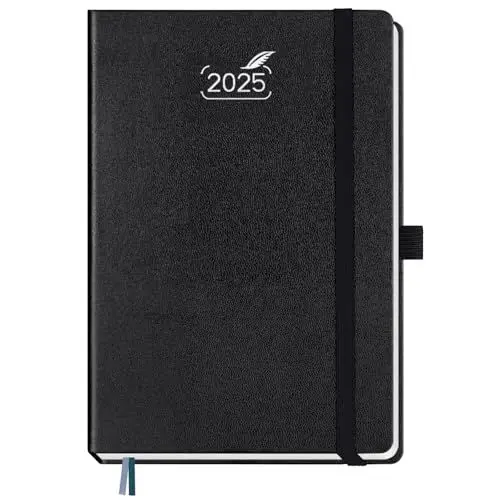 Produktbild: BEZEND Kalender 2025 Buchkalender A5 auf Deutsch. Hardcover Terminplaner & Wochenkalender von Jan - Dez 25, 14,8 x 21,5 cm Planer 2025 Terminkalender mit Platz für Notizen, 120 g/m² Papier, Schwarz