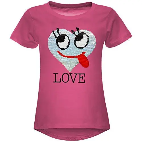 Produktbild: BEZLIT Mädchen Wende-Pailletten T-Shirt Herz Love Motiv 22605 Pink Größe 104
