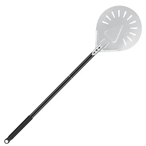 Produktbild: BEZORR Pizzaschieber, 7 Zoll Harteloxierte-pizzaschaufel, Perforierter-Pizzaschieber 52cm abnehmbarem Metallgriff für Hausgemachtes-Brotliebhaber