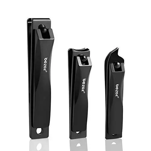 Produktbild: BEZOX 3 Stück Nagelknipser Set aus Edelstahl für Dicke Nägel Nagelschneider Nagelschere Scharfer & Glatter Schnitt Geeignet für Fußnägel und Fingernägel(Gerade/Gebogene/Abgeschrägte Klinge)