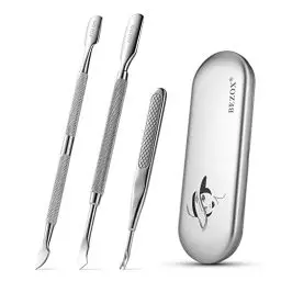 Produktbild: BEZOX Dreiteiliges Nagelhaut Schiebe Set & Nagel/Nagelhaut Löffel Schieber & Tote Haut Gabelentferner - hergestellt aus Edelstahl
