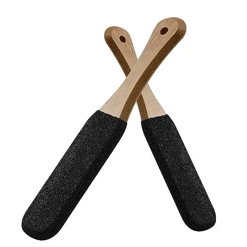 Produktbild: BEZOX Fußschrubber aus Holz, Fersenschleifer – Premium-Fußfeilen-Pediküre-Werkzeug für glattere Füße und Hände – Peeling, Hornhautentferner und Schaber abgestorbener Haut