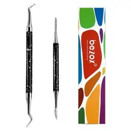 Produktbild: BEZOX Professionelle Eingewachsene Zehennägel Werkzeug 2 pcs, Eckenheber und Nagelfeile Doppelseitige Eckenheber Fußpflege Edelstahl Maniküre & Pediküre Nagelpflege Set