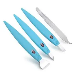 Produktbild: BEZOX Professionelle Hornhauthobel Klingen aus Edelstahl Hornhautentferner - Fußpflege Maniküre Pediküre Messer Kit Callus Mais Hart Tough Skin Remover Rasierer (Blau)